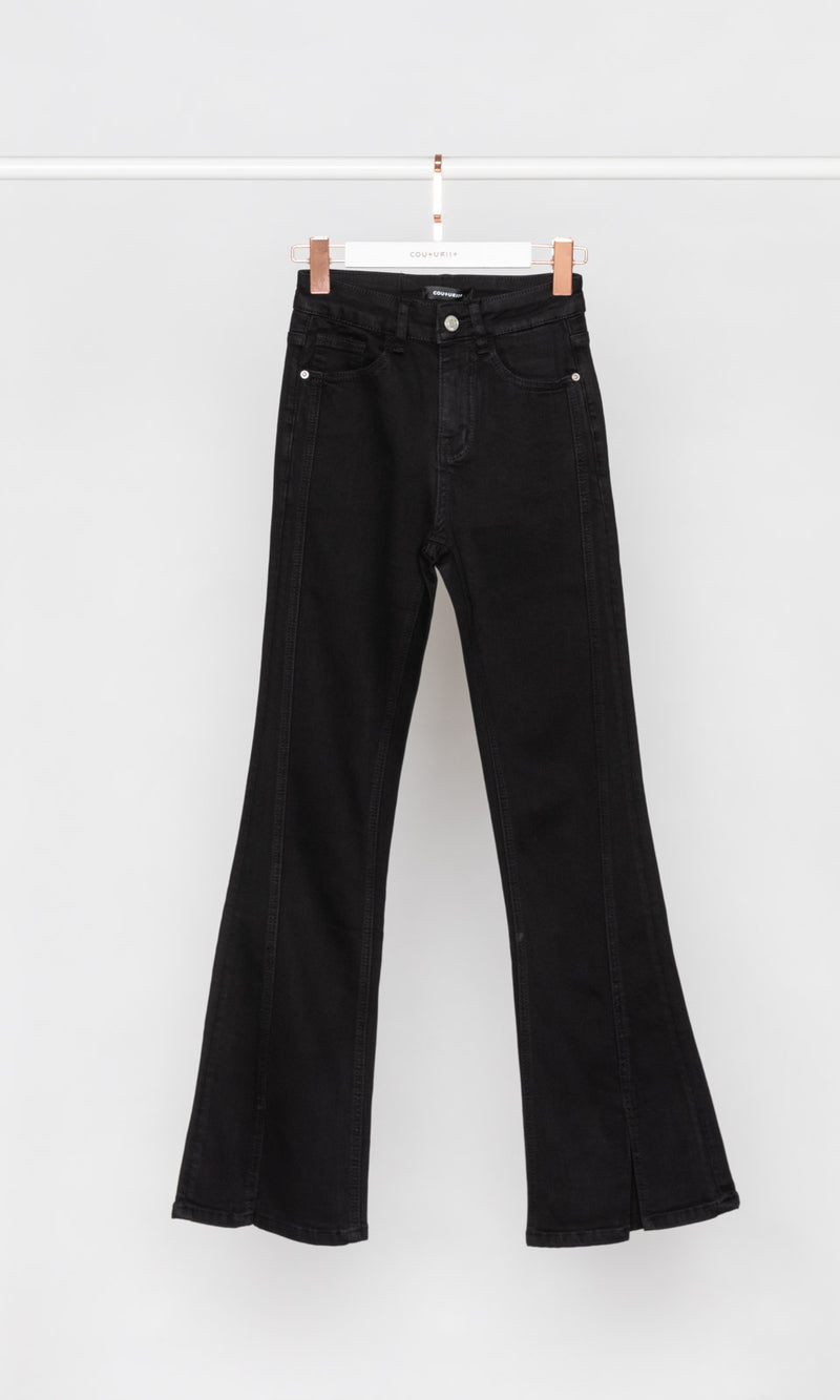 Front Seam with Slits Slight Flare Jeans