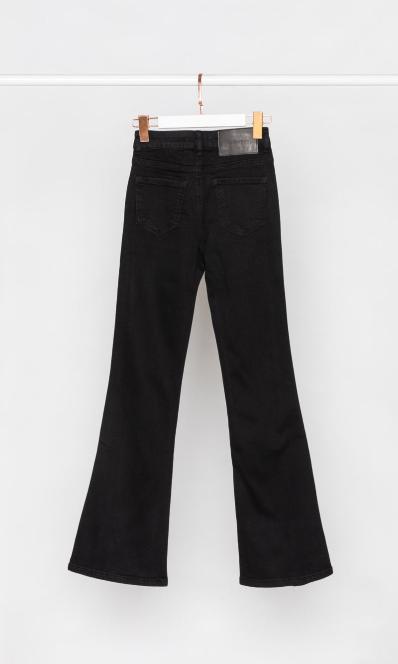 Front Seam with Slits Slight Flare Jeans