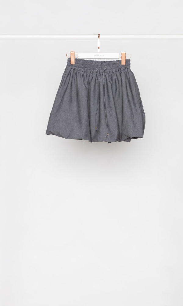 Drawstring Balloon Mini Skirt