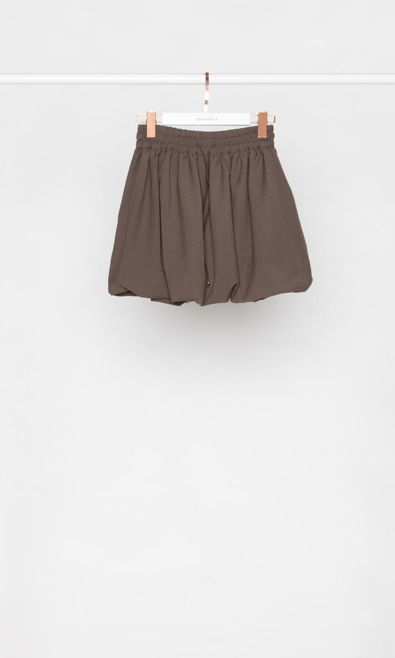 Drawstring Balloon Mini Skirt