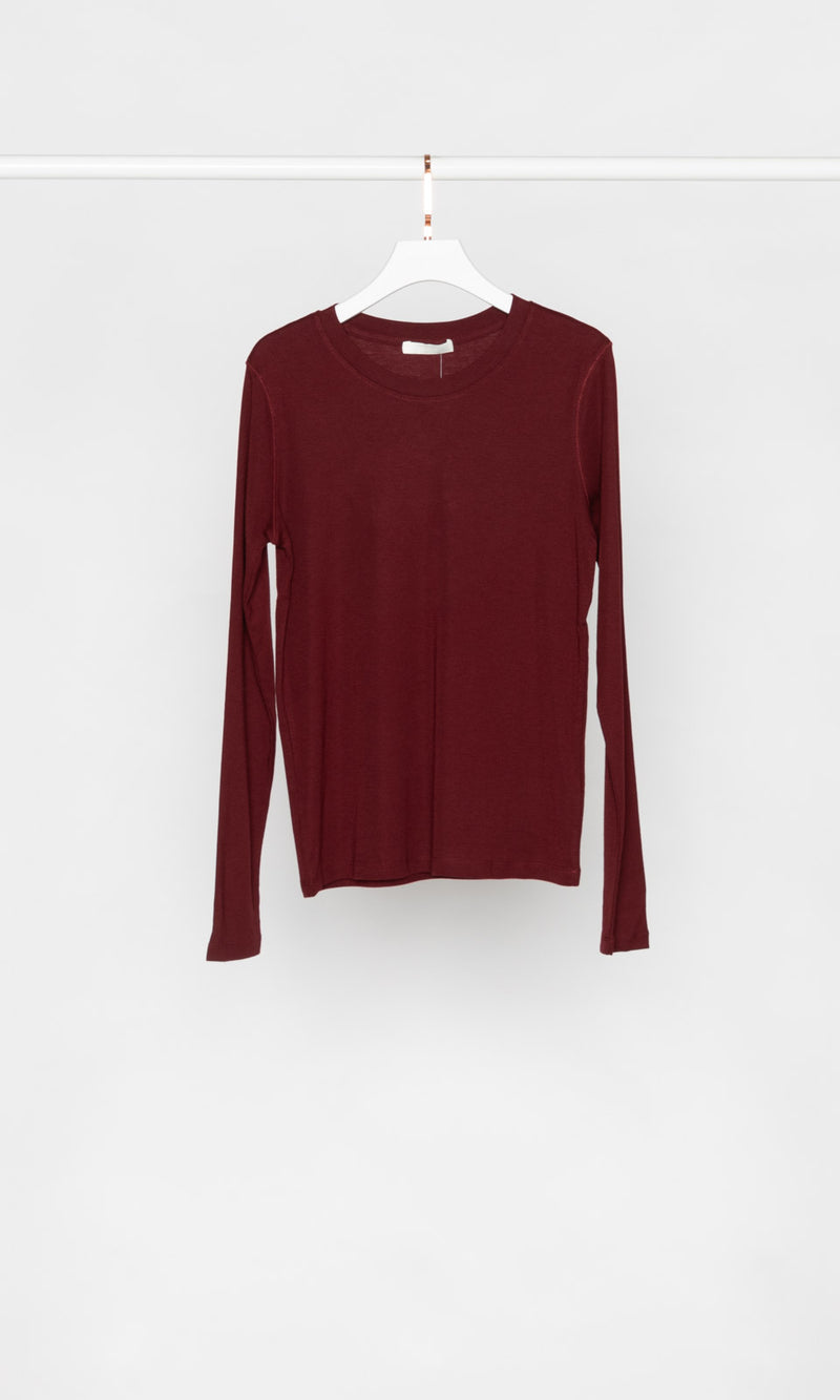 Wool Blended Basic Long Sleeves T-shirt