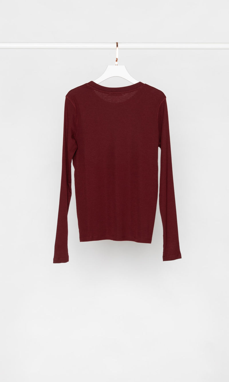 Wool Blended Basic Long Sleeves T-shirt