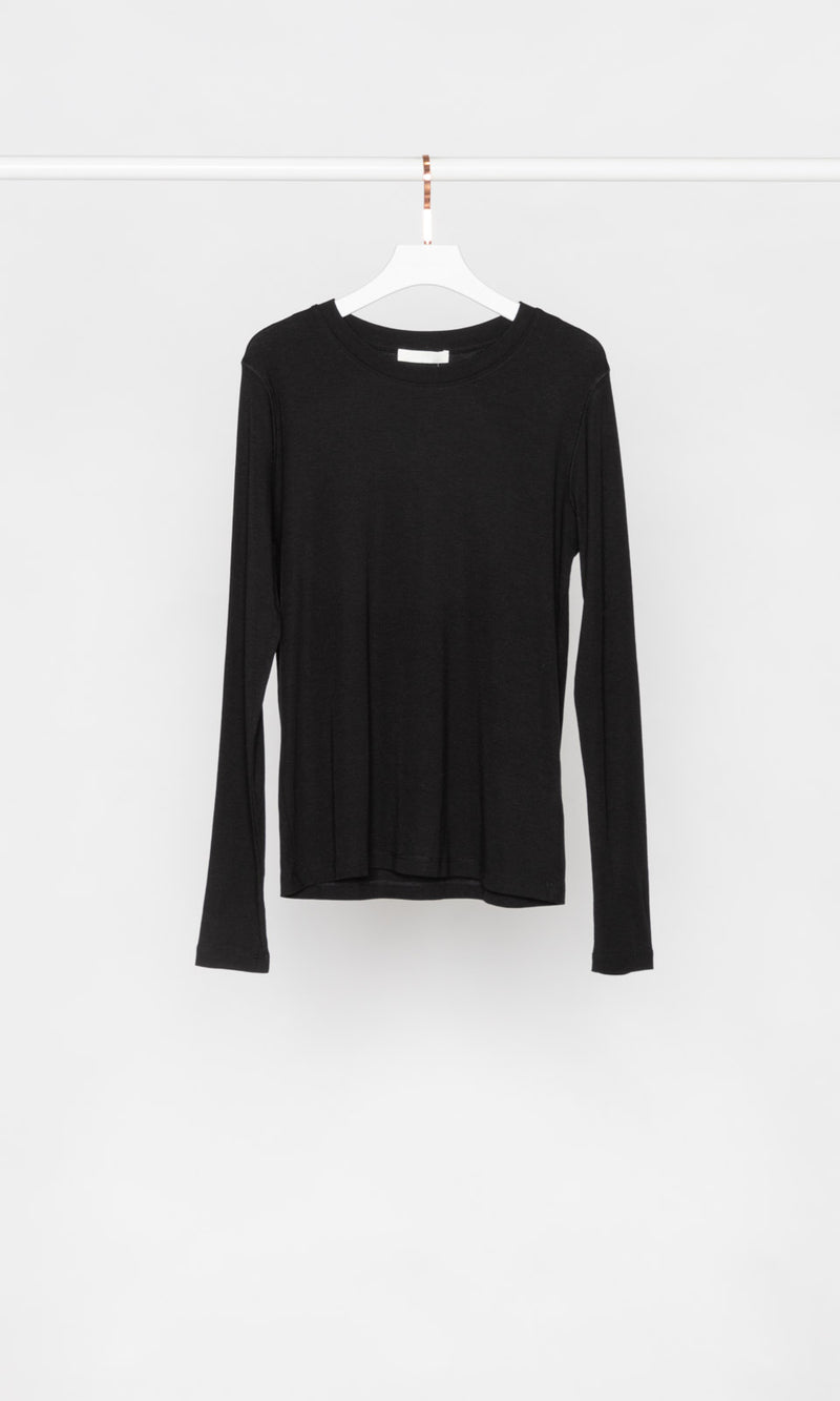 Wool Blended Basic Long Sleeves T-shirt