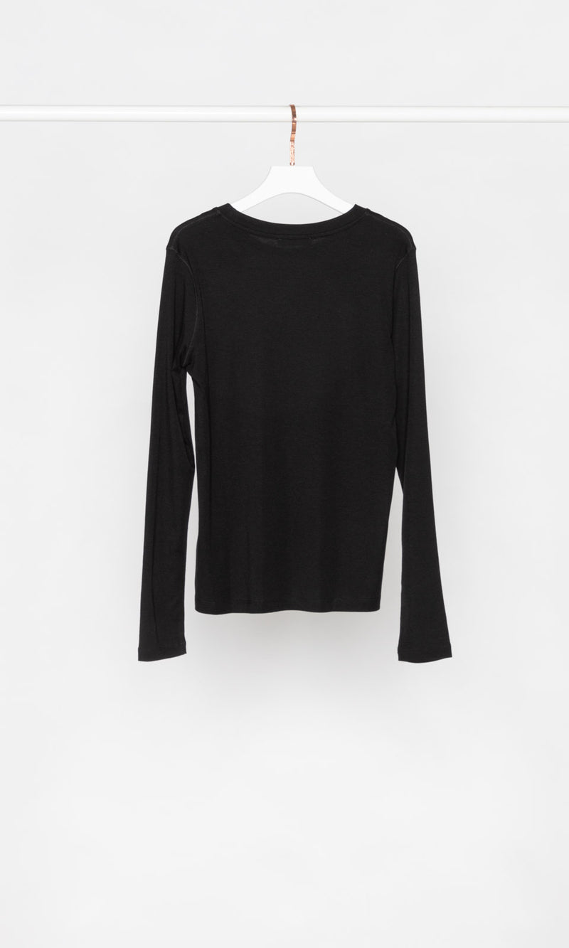 Wool Blended Basic Long Sleeves T-shirt