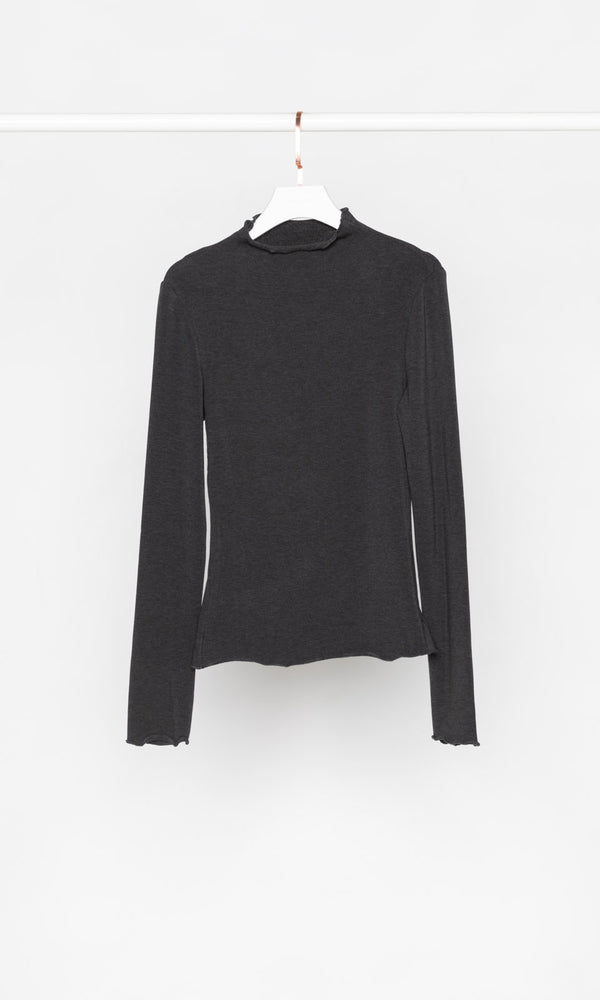 Fleece Lining Funnel Neck Fitted Top