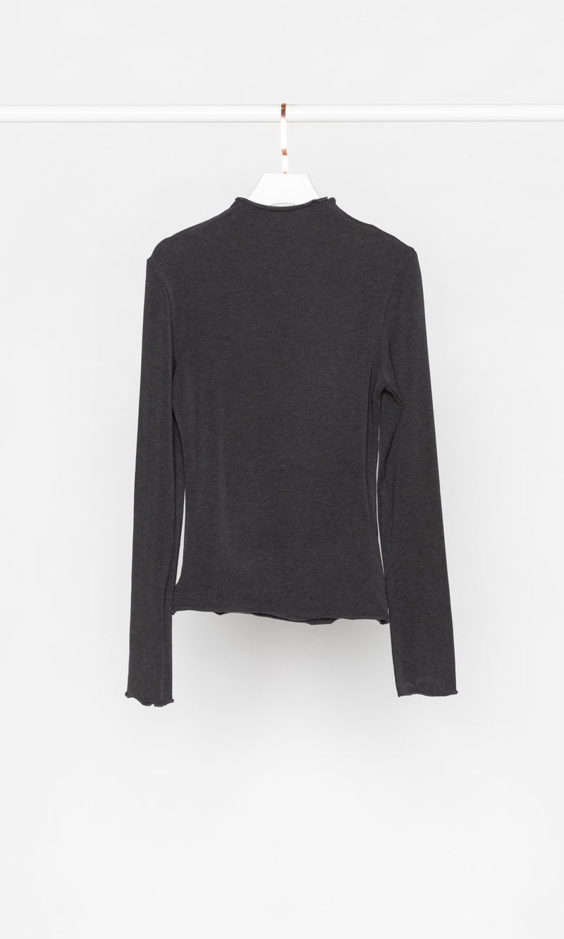 Fleece Lining Funnel Neck Fitted Top