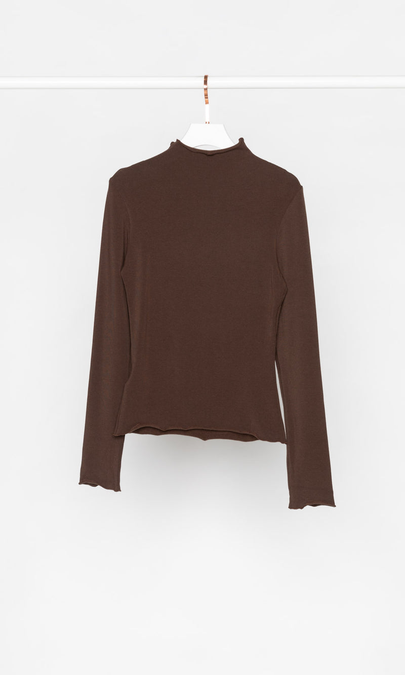 Fleece Lining Funnel Neck Fitted Top