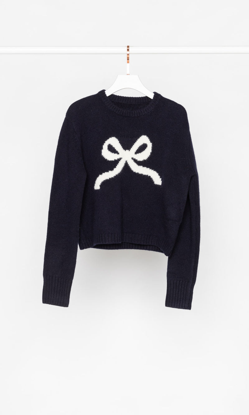 Bow Wool Knit Sweater