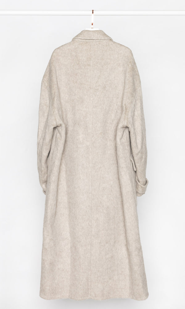 Oversized Zip Up Long Wool Coat