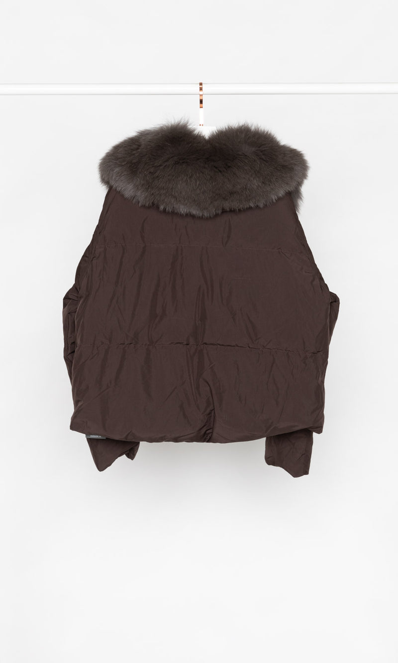 Fur Collar Slight Crop Down Jacket