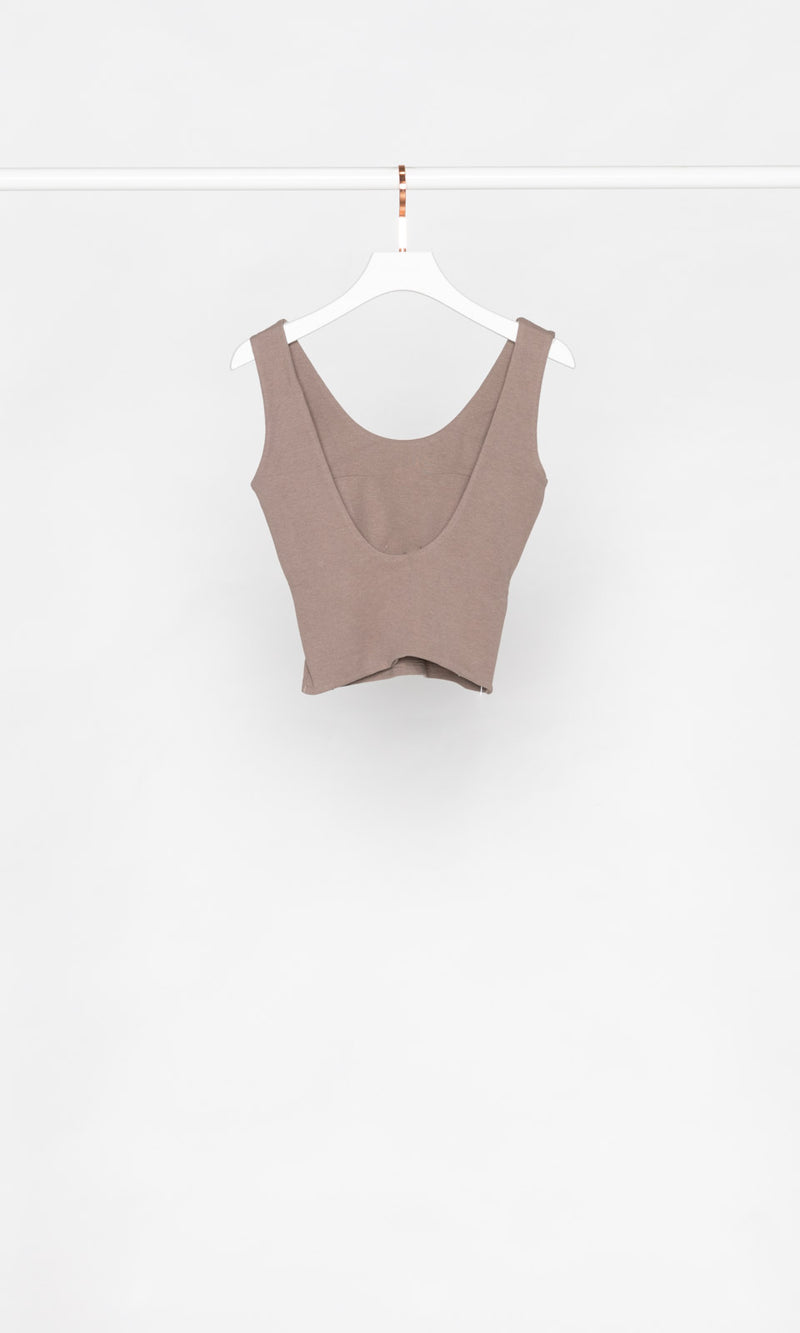 U Shape Neckline with Low Back Tank Top