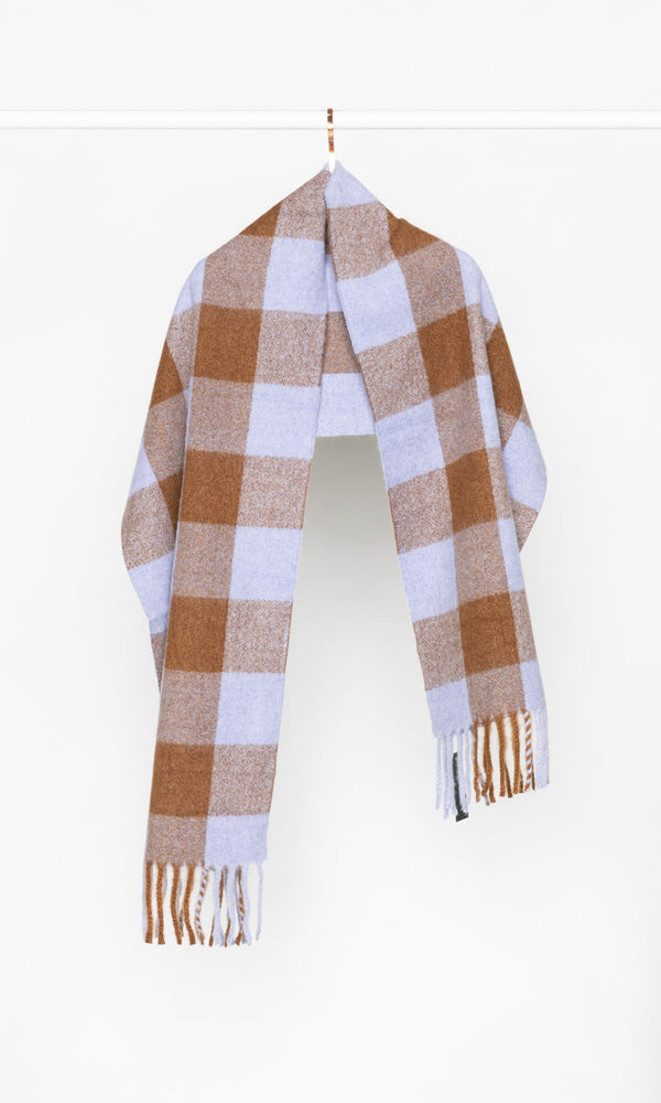 Big Checker with Fray Hem Scarf