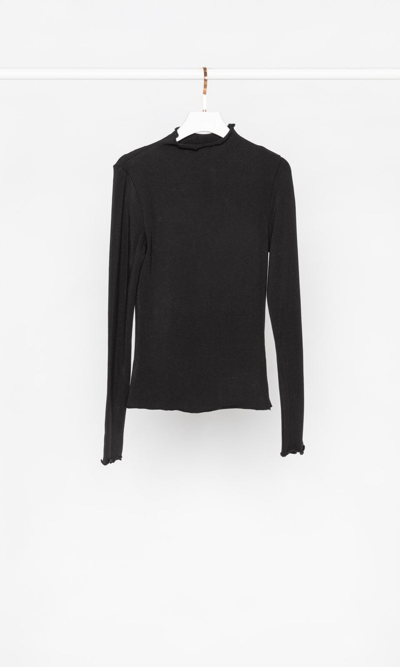 Fleece Lining Funnel Neck Fitted Top