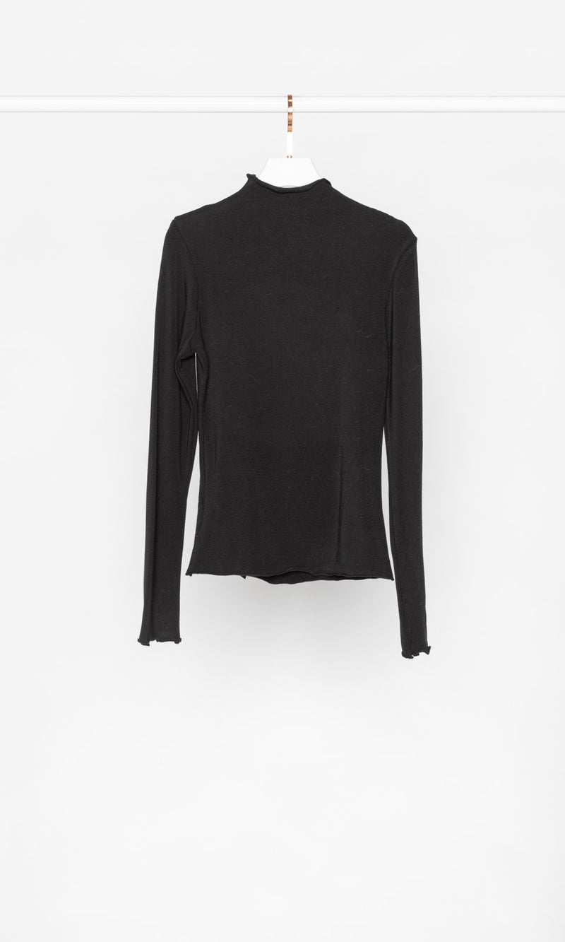 Fleece Lining Funnel Neck Fitted Top