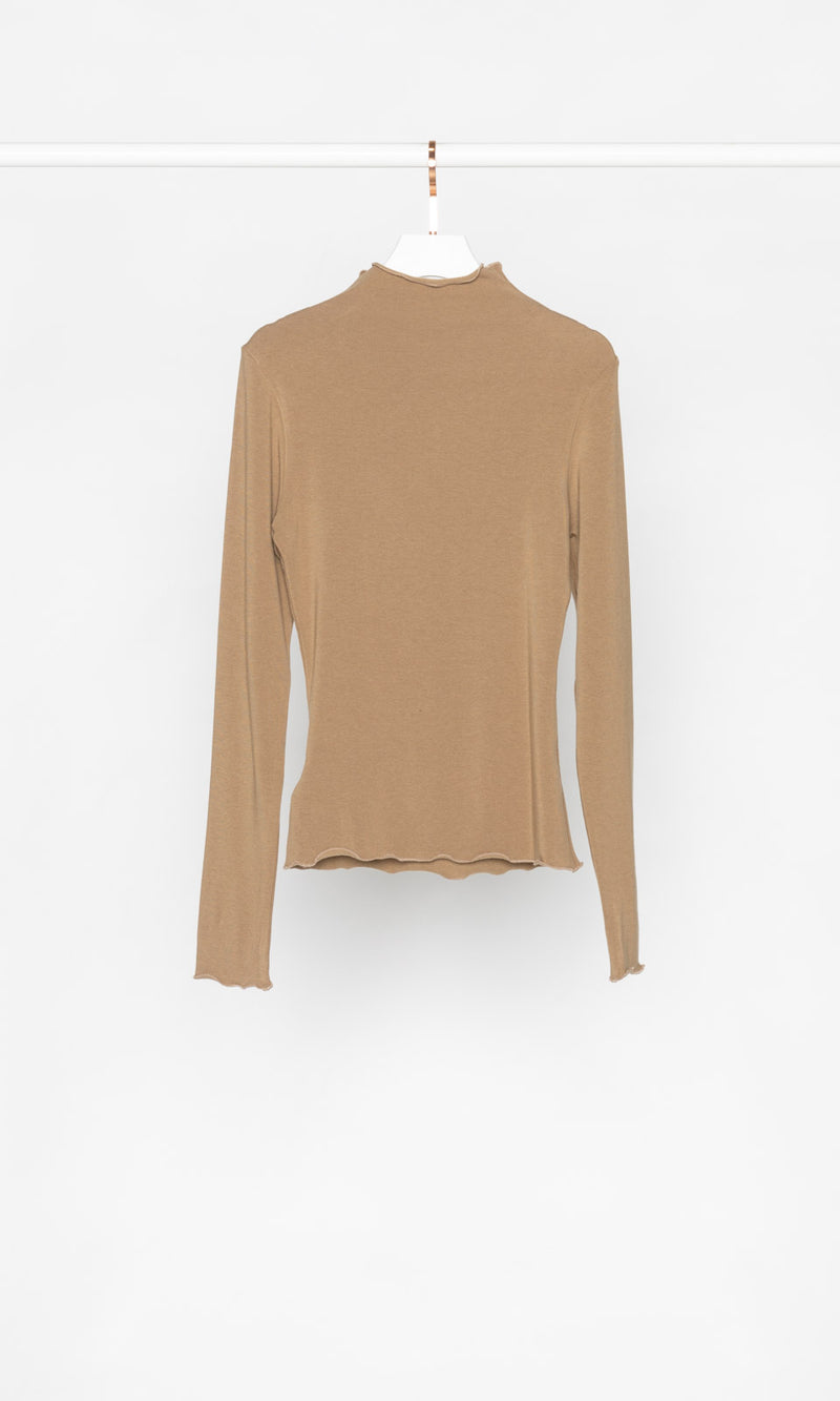 Fleece Lining Funnel Neck Fitted Top