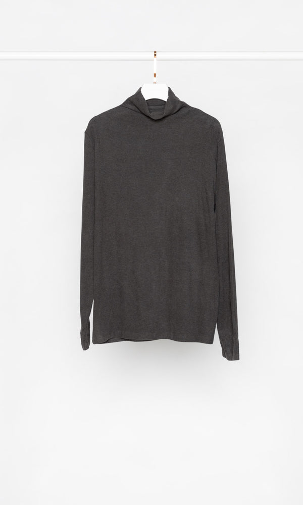 High Neck Ribbed Top with Fleece Lining