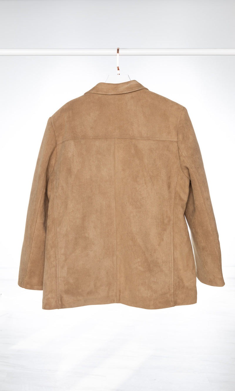 Oversized Suede Blazer with Fleece Lining