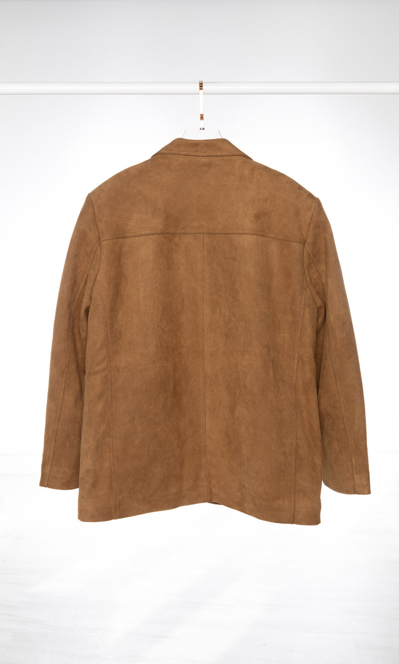 Oversized Suede Blazer with Fleece Lining