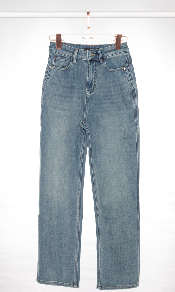 High-waisted Slight Slim Straight Leg Jeans