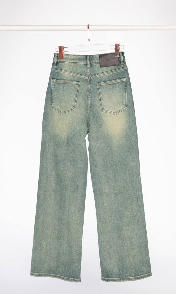 Washed Blue Relax Straight Leg Jeans