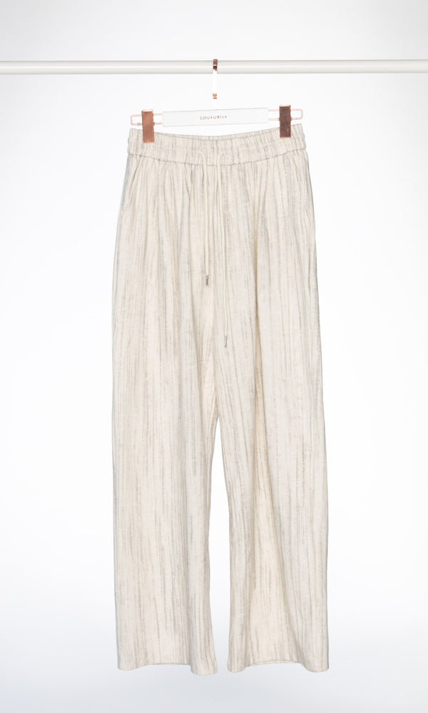 Stripe Pattern Wide Leg Pants