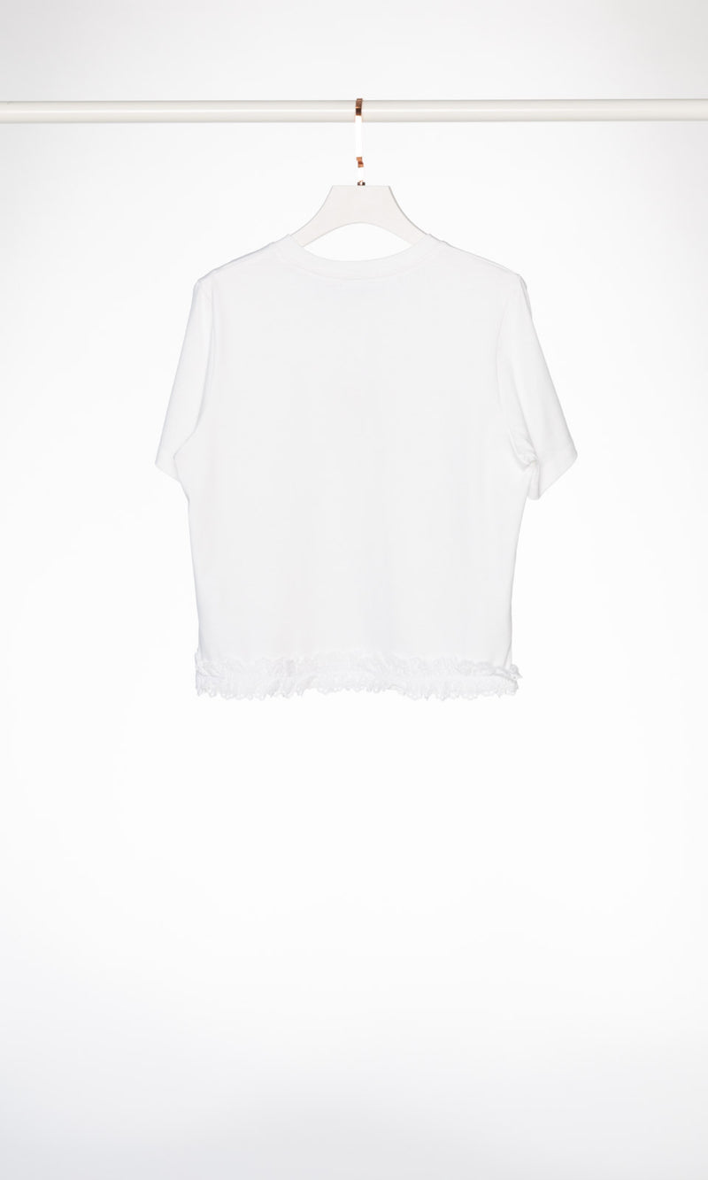 Bow Logo Ruffle Edge T-shirt