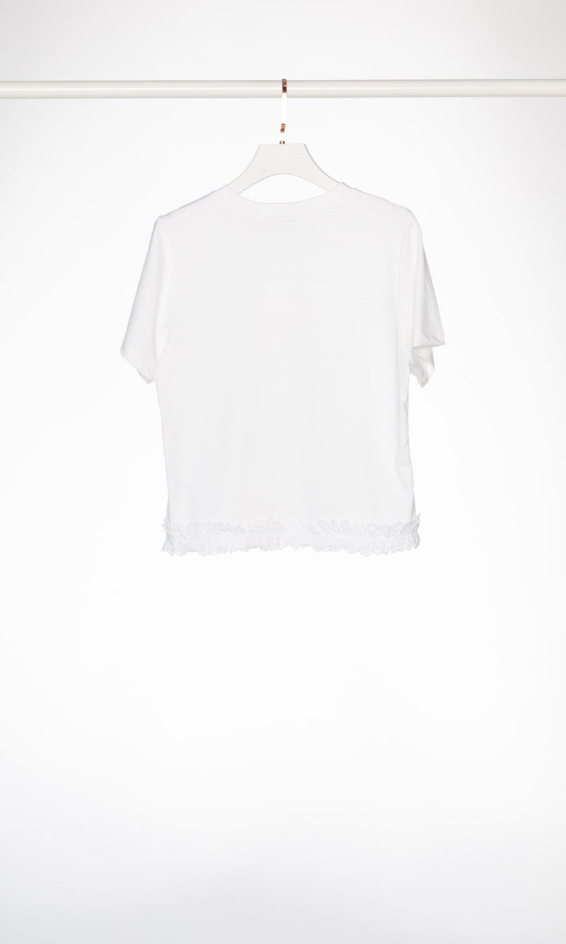 Bow Logo Ruffle Edge T-shirt