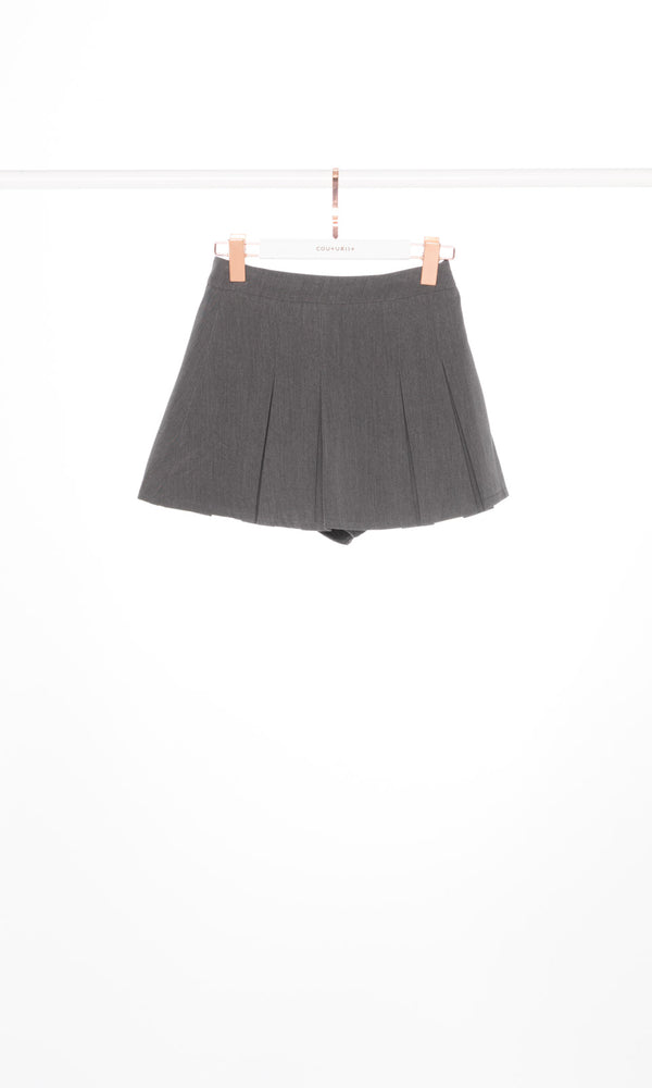 High-waisted Pleated Mini Skirt