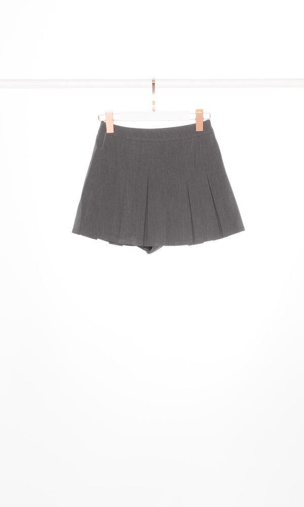 High-waisted Pleated Mini Skirt