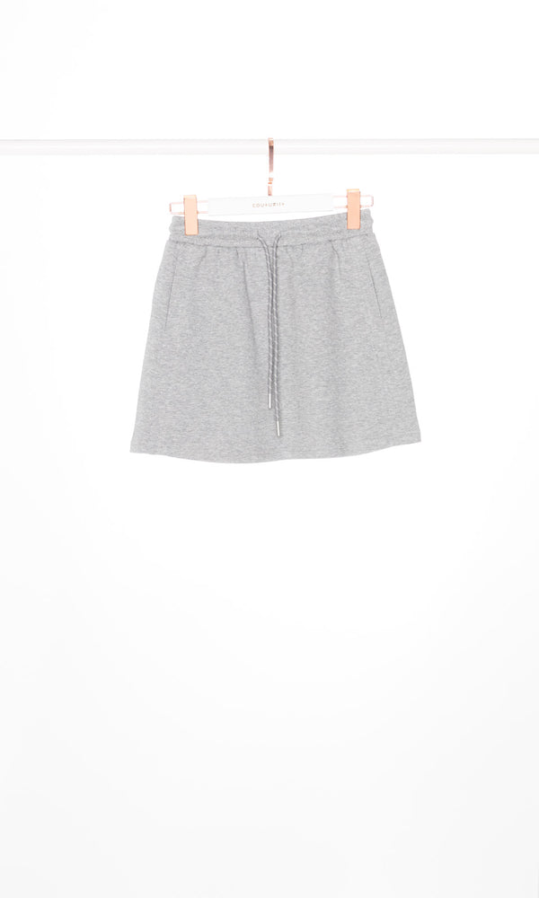 Drawstring Mini Sweat Skirt