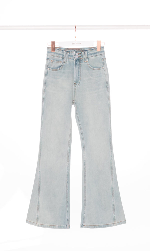Twisted Seam Skinny Flare Jeans
