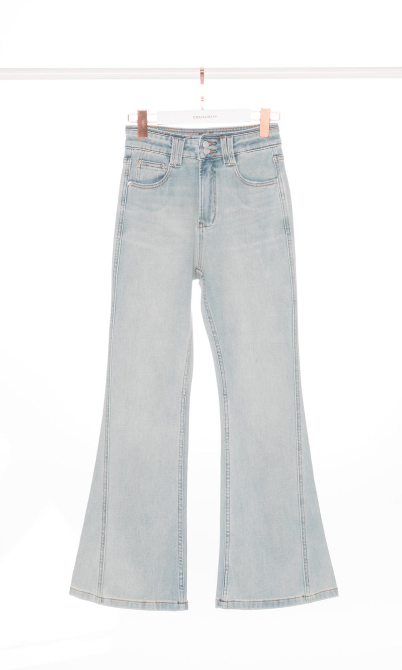 Twisted Seam Skinny Flare Jeans