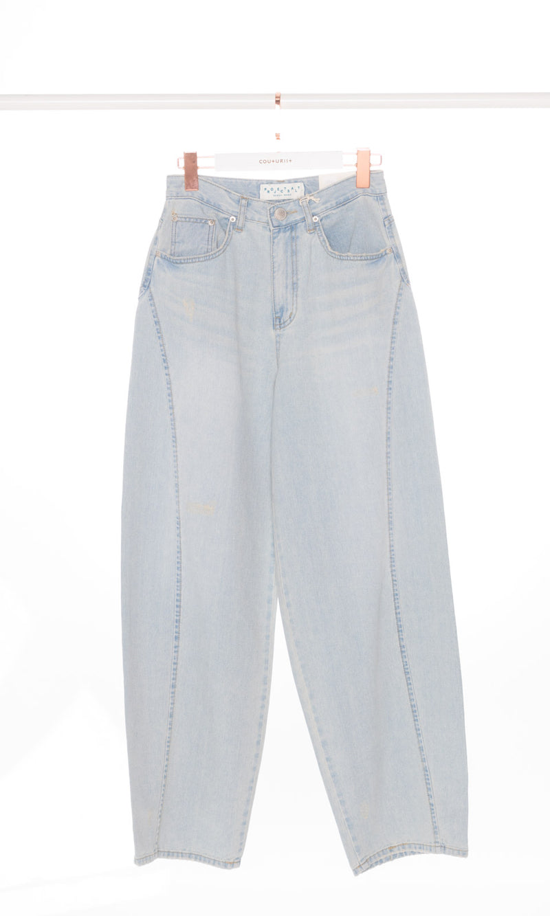 Twisted Front Seam Baggy Jeans