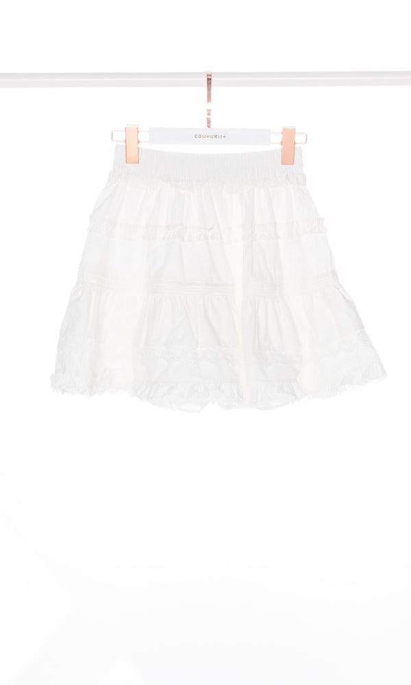 Ruffle and Lace Mini Skirt