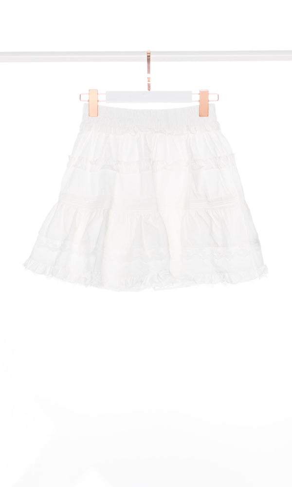 Ruffle and Lace Mini Skirt