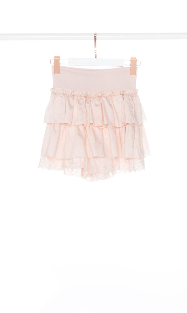 Wide Waistband Layered Mini Skirt
