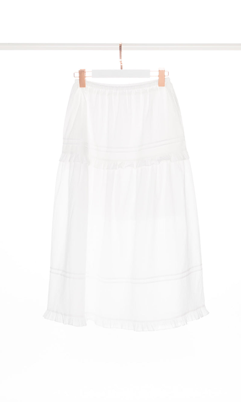 Ruffle Edge with Drawstring Maxi Skirt