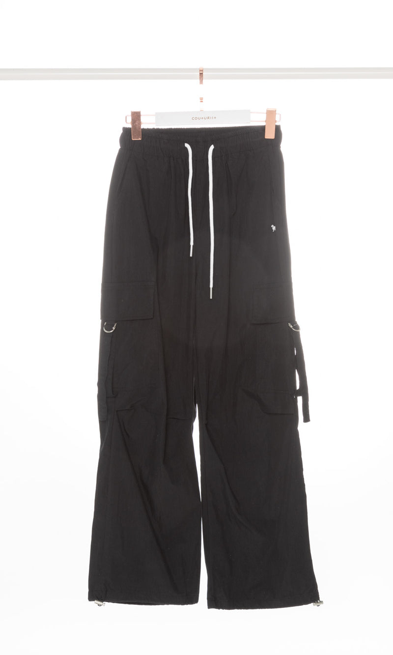 Contrasting Drawstring Cargo Pants