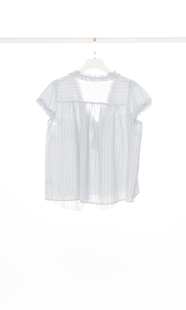 Stripe Front Tie Flare Top