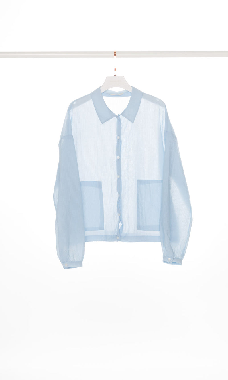 Button Up Collar Shirt with Drawstring
