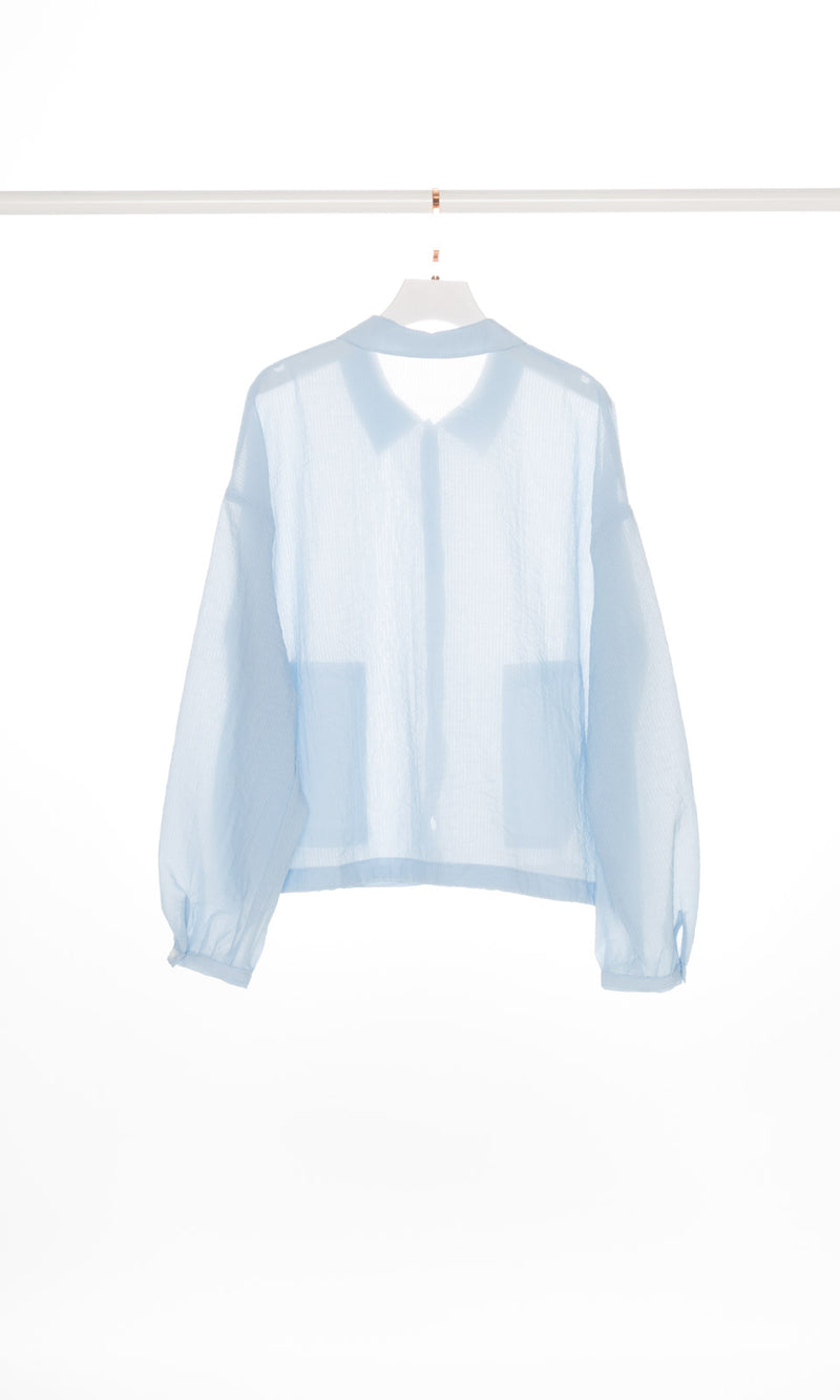 Button Up Collar Shirt with Drawstring