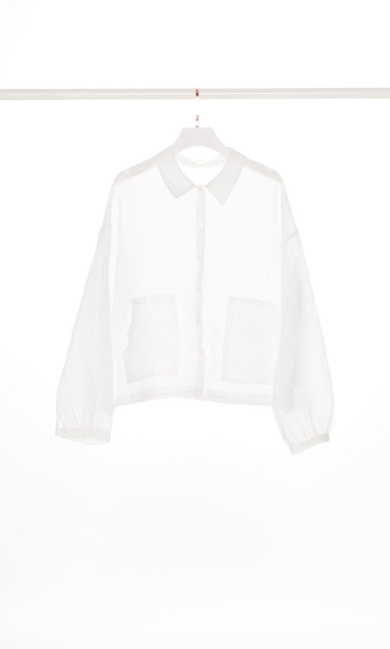 Button Up Collar Shirt with Drawstring