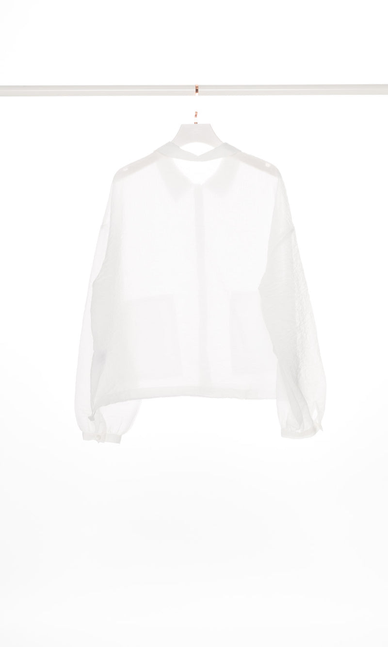 Button Up Collar Shirt with Drawstring