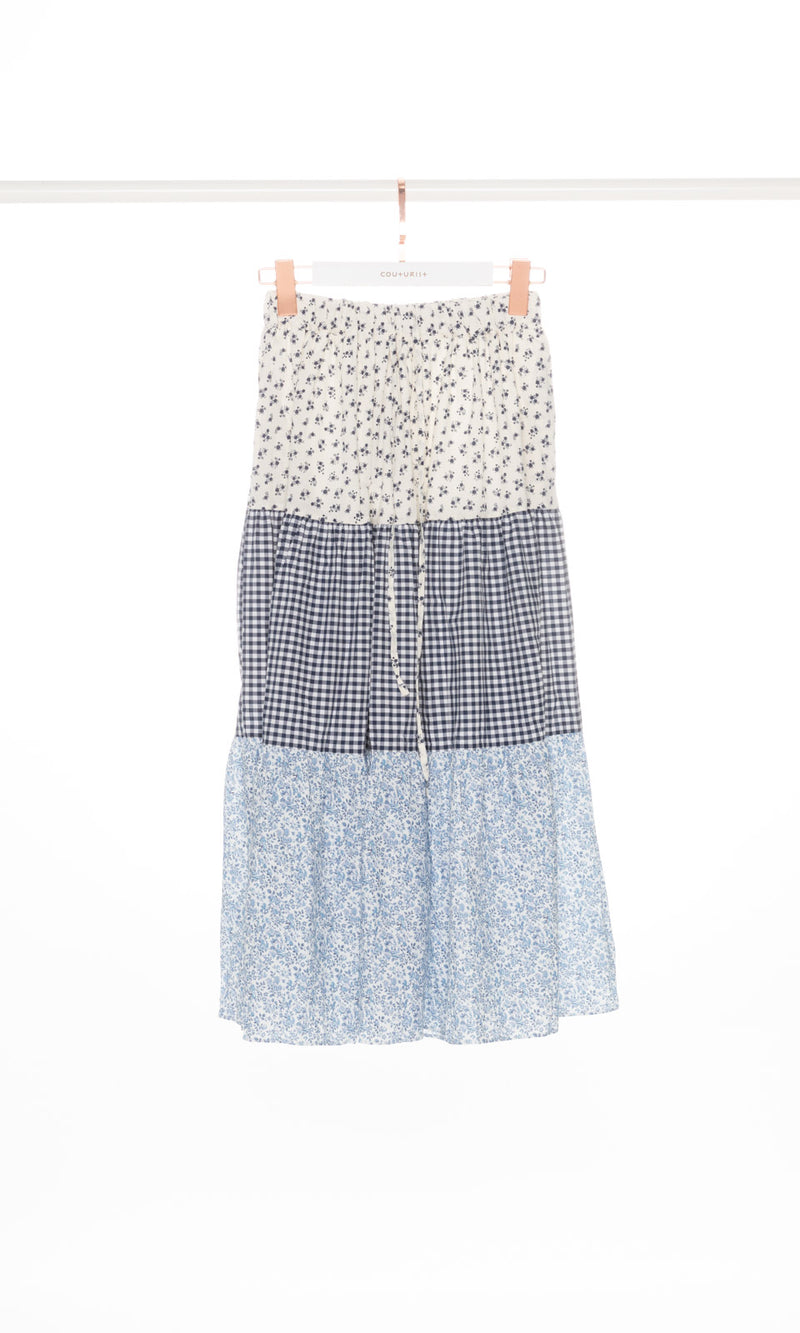Floral Panels Maxi Skirt