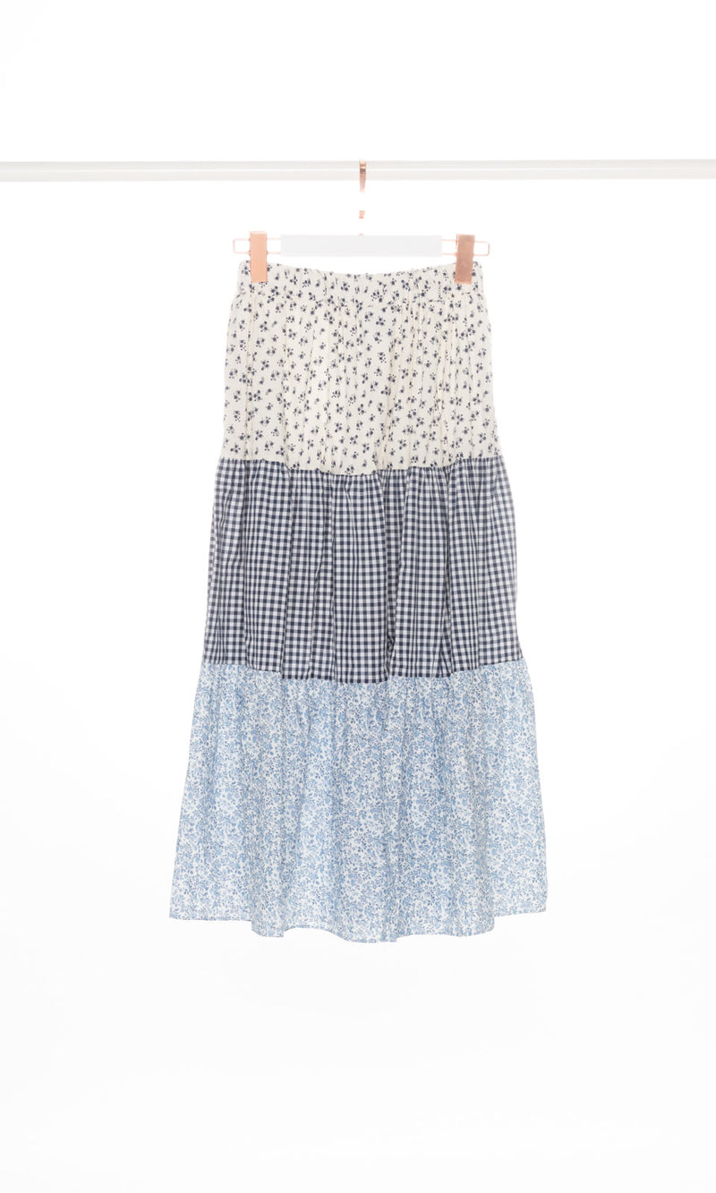 Floral Panels Maxi Skirt