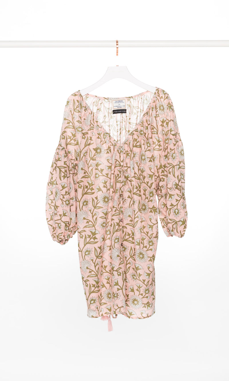 Balloon Mid Sleeves Button Up Top