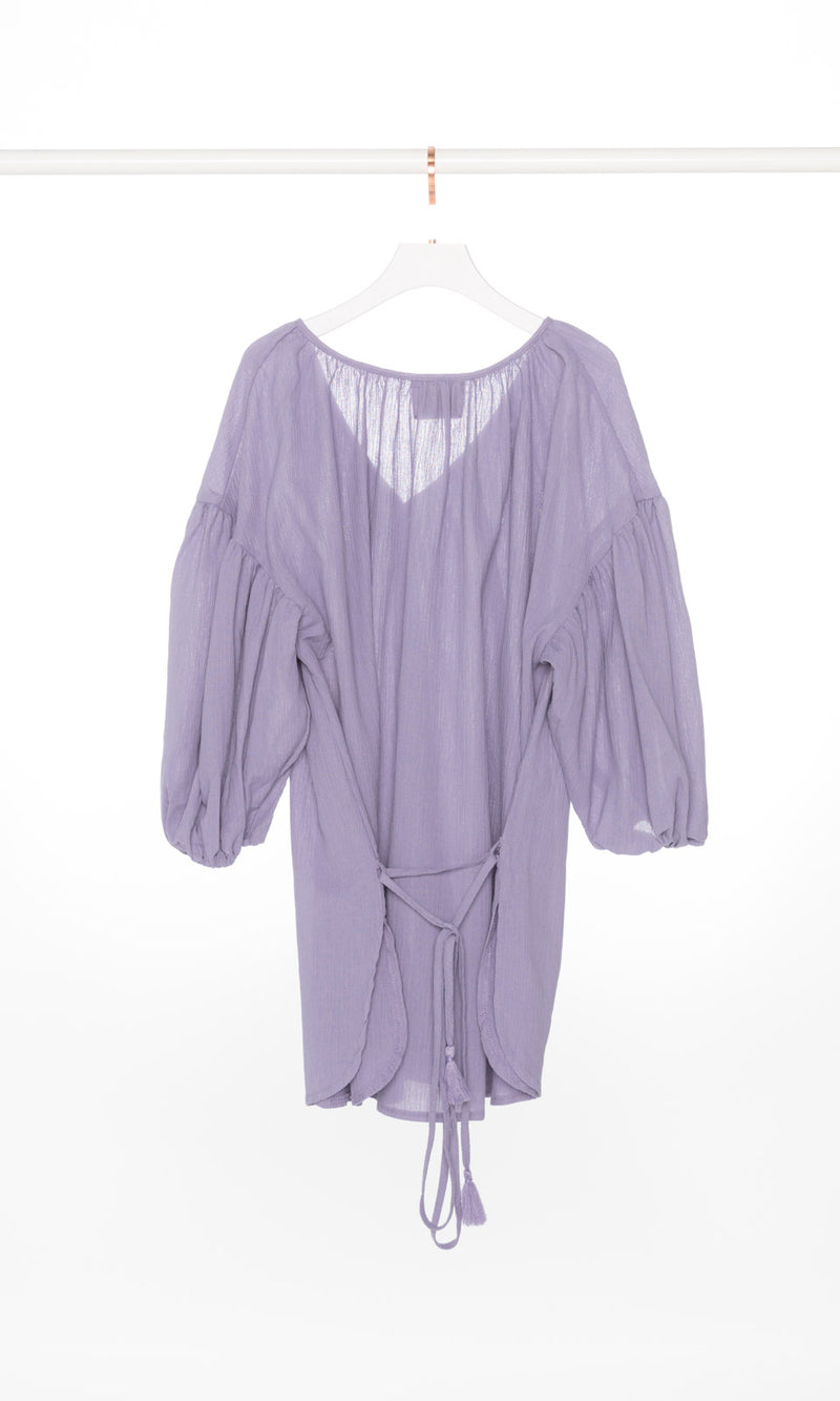 Balloon Mid Sleeves Button Up Top