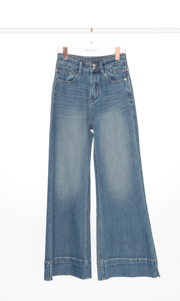 Wide Cuff Slight Flare Jeans