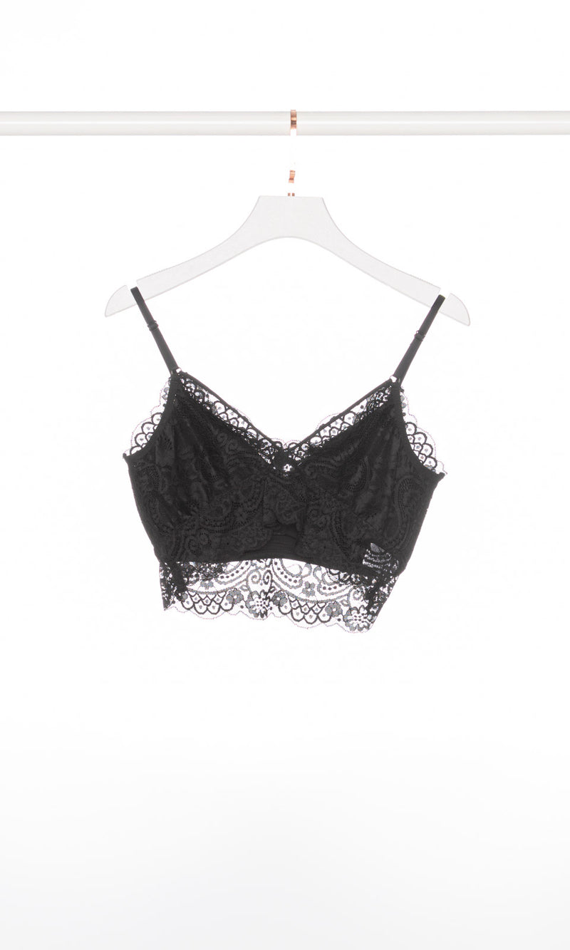 V-neck Cross Back Lace Bralette