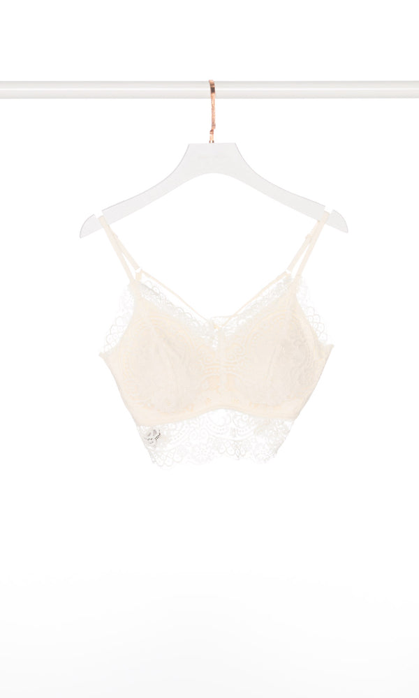 V-neck Cross Back Lace Bralette